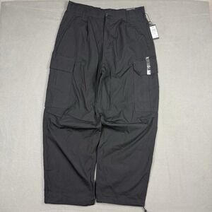 LCKR Men's Size L Black Baggy Fit Parachute Cargo Pants NWT Streetwear